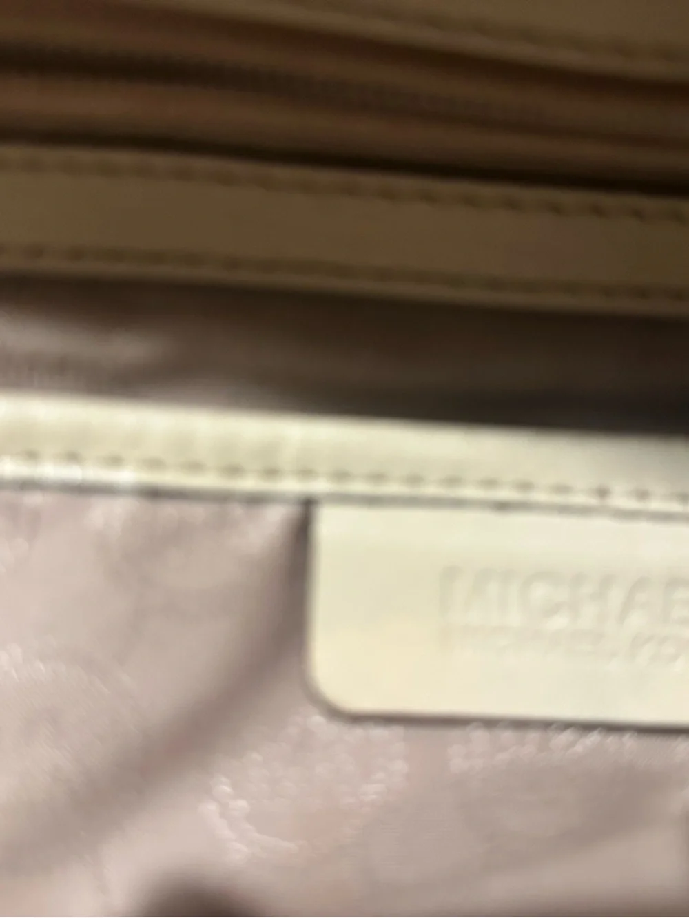 Michael Kors Tan and Beige MK Logo Tote with Gold Charm - Picture 5 of 6